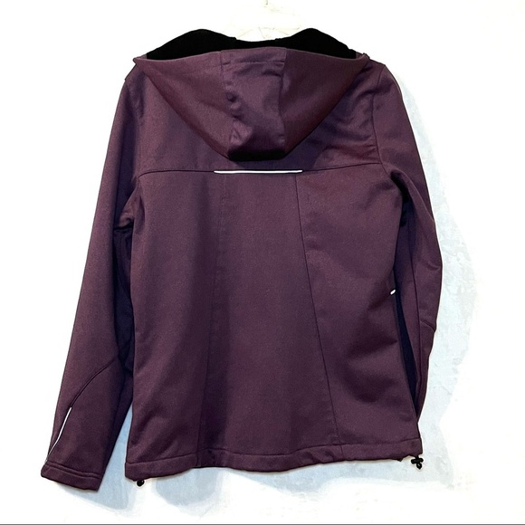 New Balance Hooded Soft Shell Fleece Lined Jacket Plum Size Medium Mint - Picture 5 of 5
